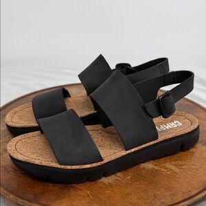 Camper Sandals Wm 42 US 11** Oruga Extra Light Organix 3.0 Black Leather Strappy